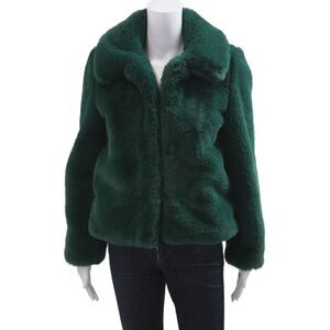 A.Z.I Womens Collared Classic Green Polyester Jacket Long Sleeve Size XS